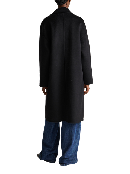 Benetton Wool Blend Dropped Shoulder Coat - view 2, Black