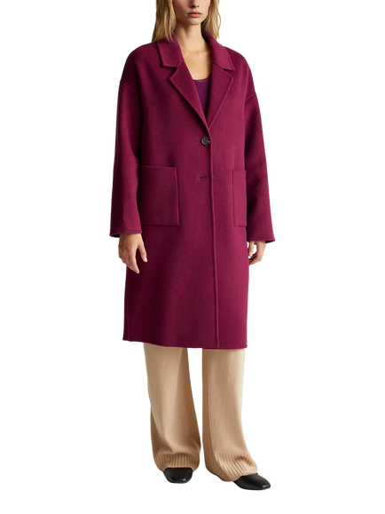Benetton Wool Blend Dropped Shoulder Coat, Violet