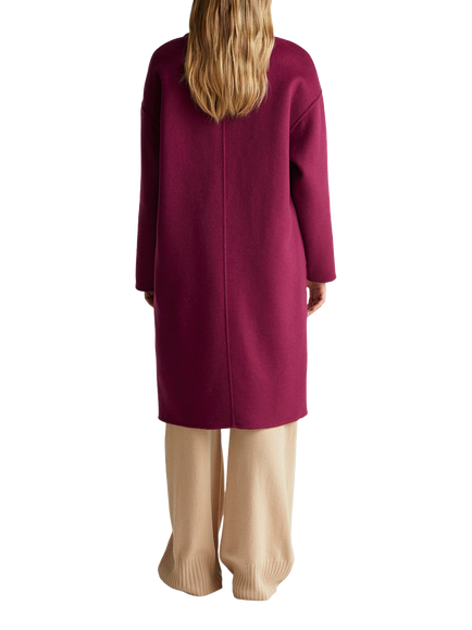 Benetton Wool Blend Dropped Shoulder Coat - view 2, Violet