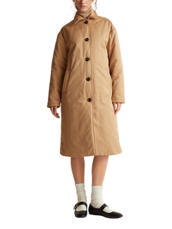 Benetton Longline Cotton Blend Jacket, Beige