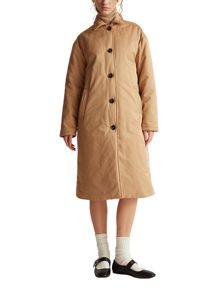 Benetton Longline Cotton Blend Jacket, Beige