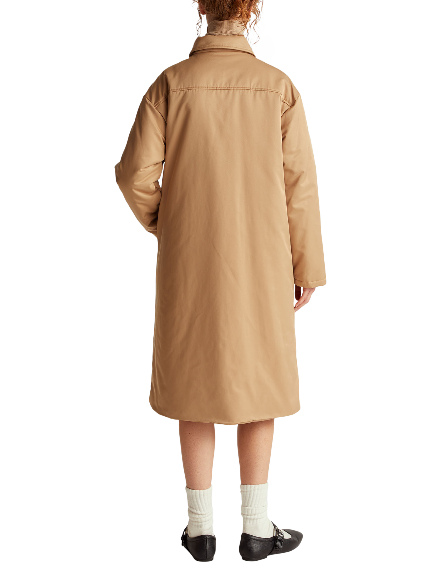Product image 2 of 3, which shows Benetton Longline Cotton Blend Jacket , Beige, XS