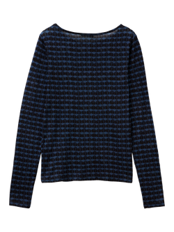 Benetton Long Sleeve Geometric Print T-Shirt - view 2, Blue