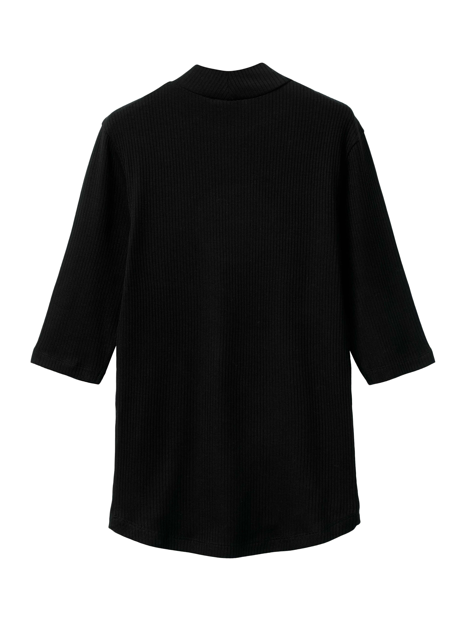 Product image 2 of 2, which shows Benetton Slim Fit High Neck Ribbed Top, Black, XS