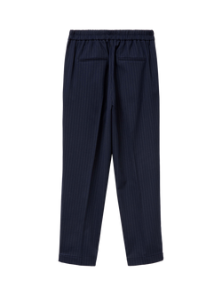 Benetton Striped Flannel Ankle Grazzer Trousers - view 2, Navy