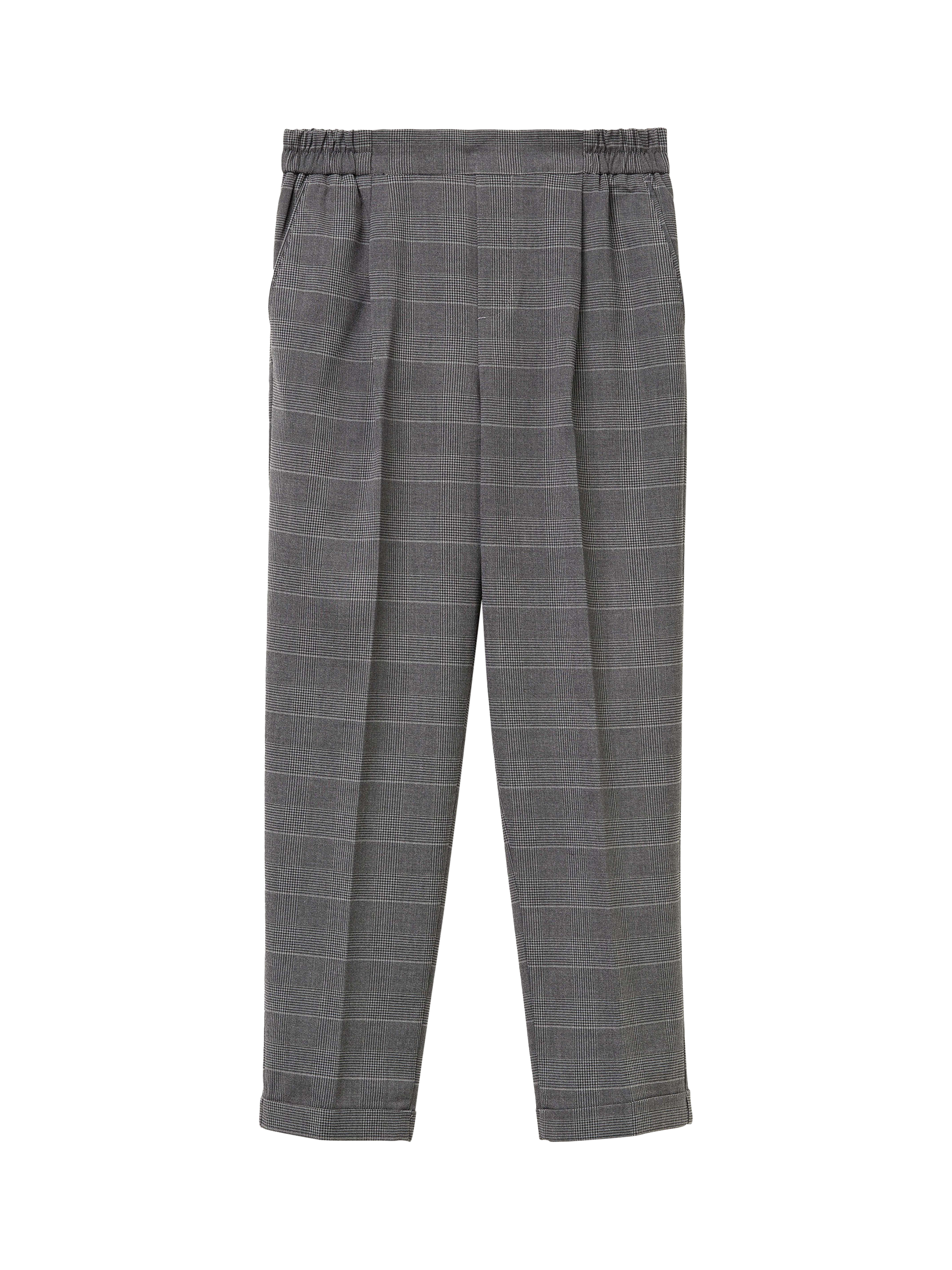 Product image 1 of 2, which shows Benetton Striped Flannel Ankle Grazer Tailored Trousers , Grey/Multi, XS