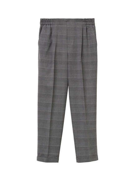 Benetton Striped Flannel Ankle Grazer Tailored Trousers, Grey/Multi