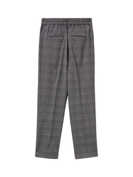 Benetton Striped Flannel Ankle Grazer Tailored Trousers - view 2, Grey/Multi