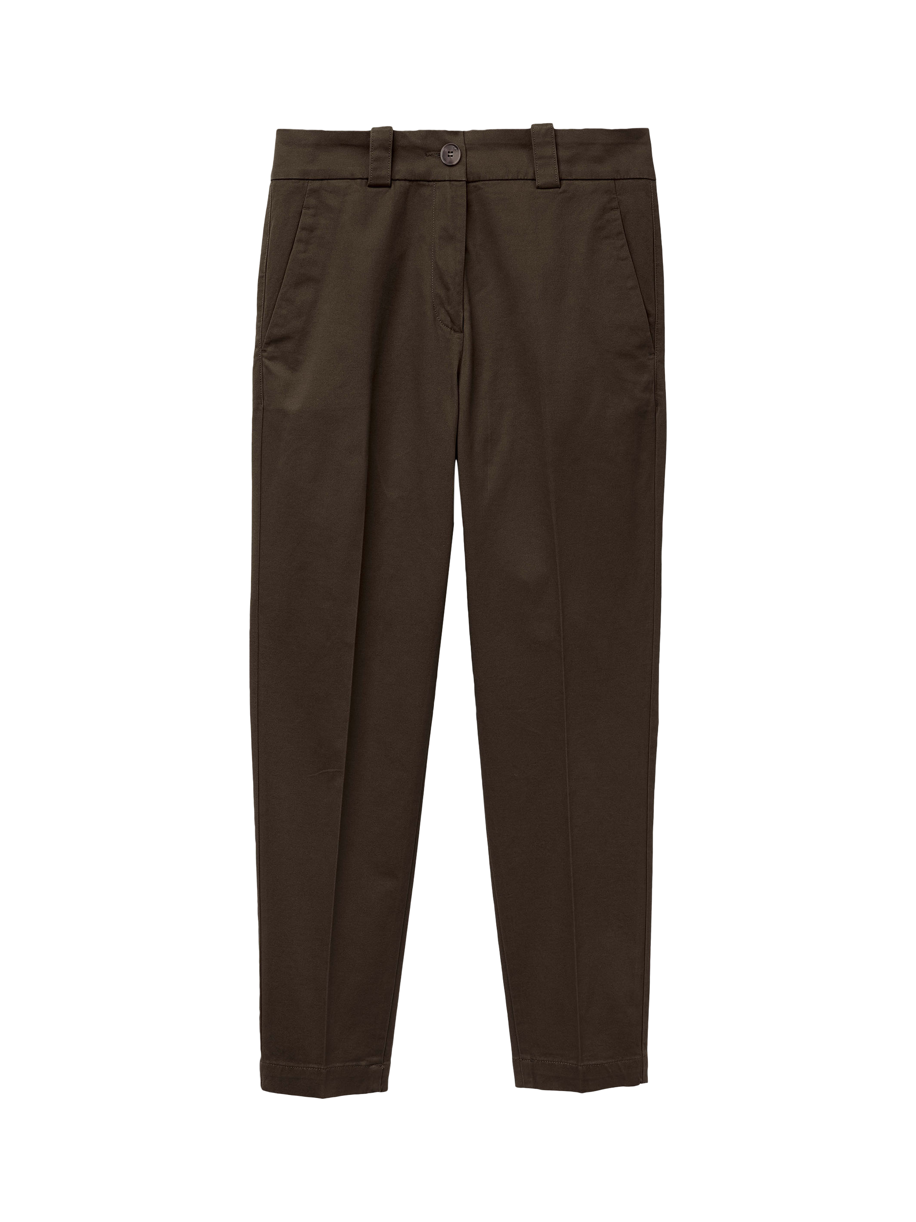 Product image 1 of 2, which shows Benetton Slim Fit Chino Cotton Trousers, Brown, 6