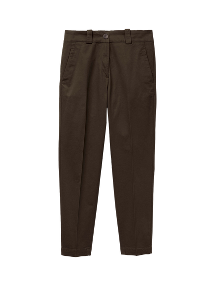 Benetton Slim Fit Chino Cotton Trousers, Brown