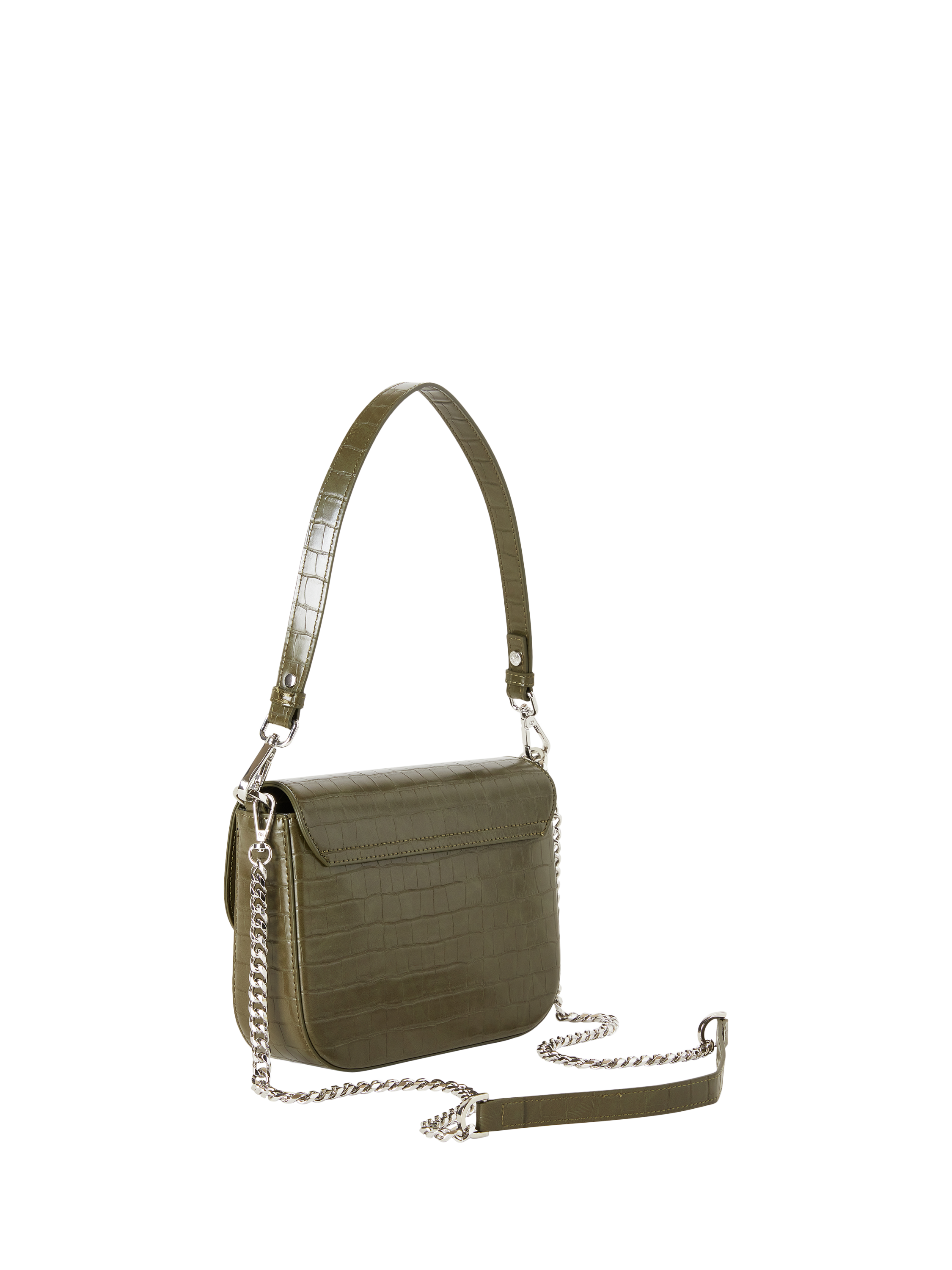 Product image 2 of 3, which shows Benetton Croc Textured Crossbody Bag, Green, One Size