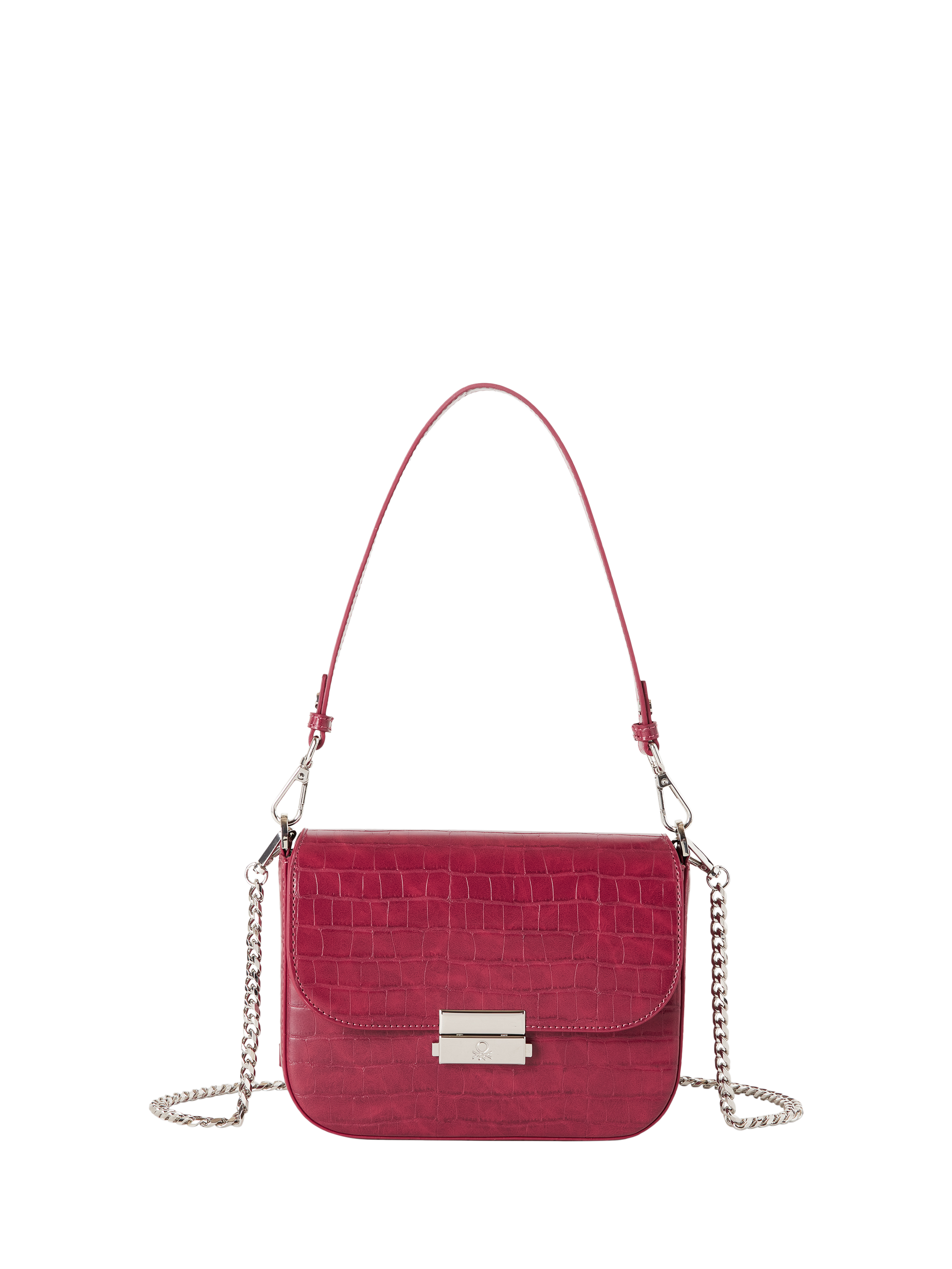Benetton Croc Textured Crossbody Bag, Red