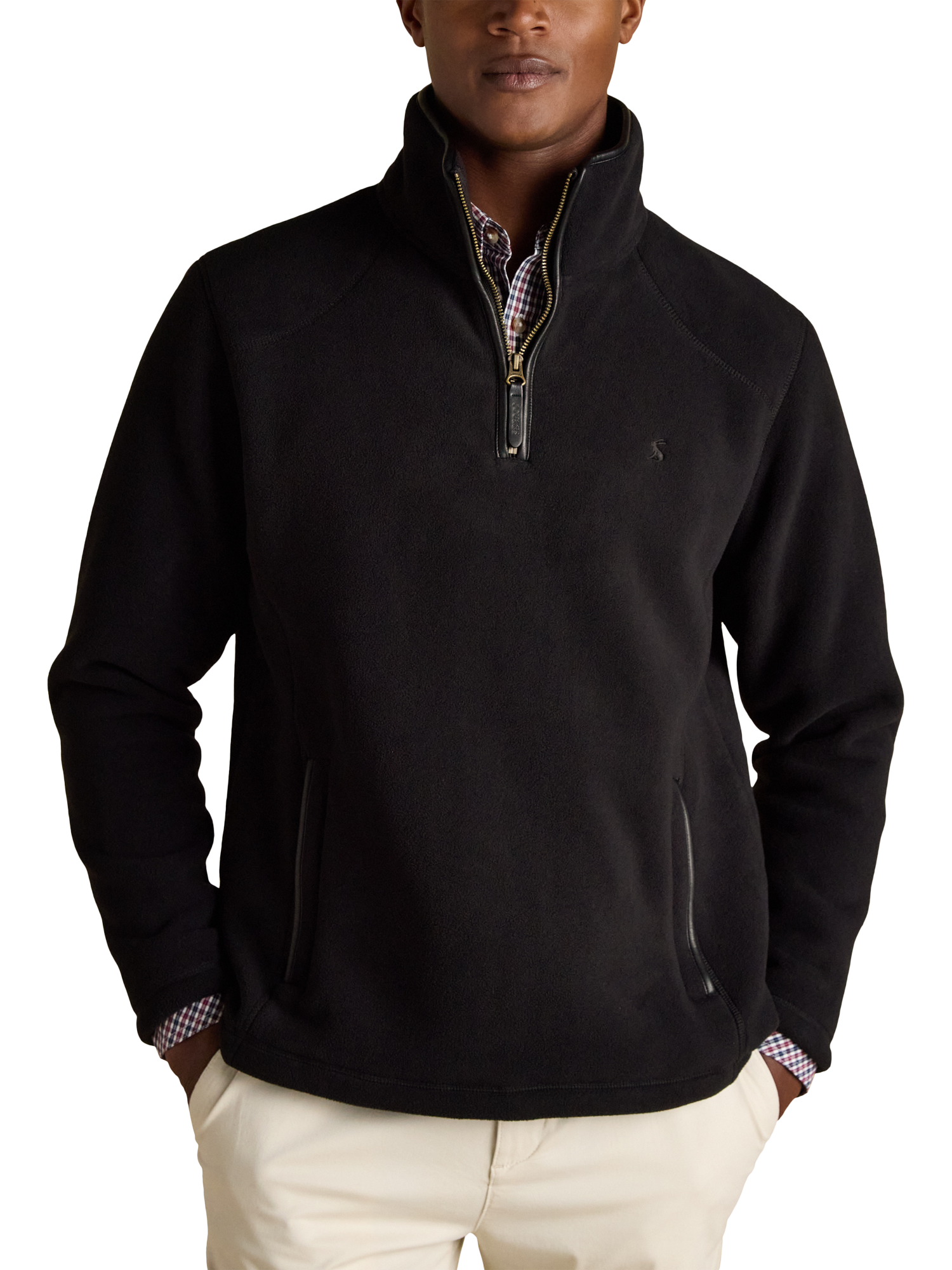 Product image 1 of 9, which shows Joules Heritage Quarter Zip Fleece, Black, L
