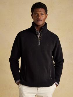 Joules Heritage Quarter Zip Fleece, Black, Black