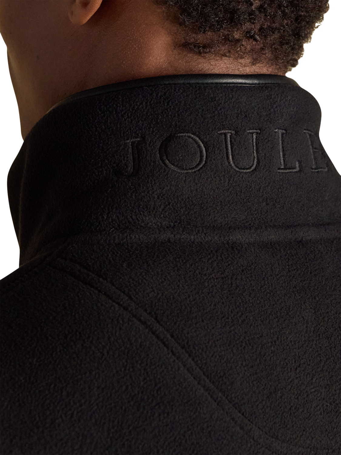 Product image 4 of 9, which shows Joules Heritage Quarter Zip Fleece, Black, L