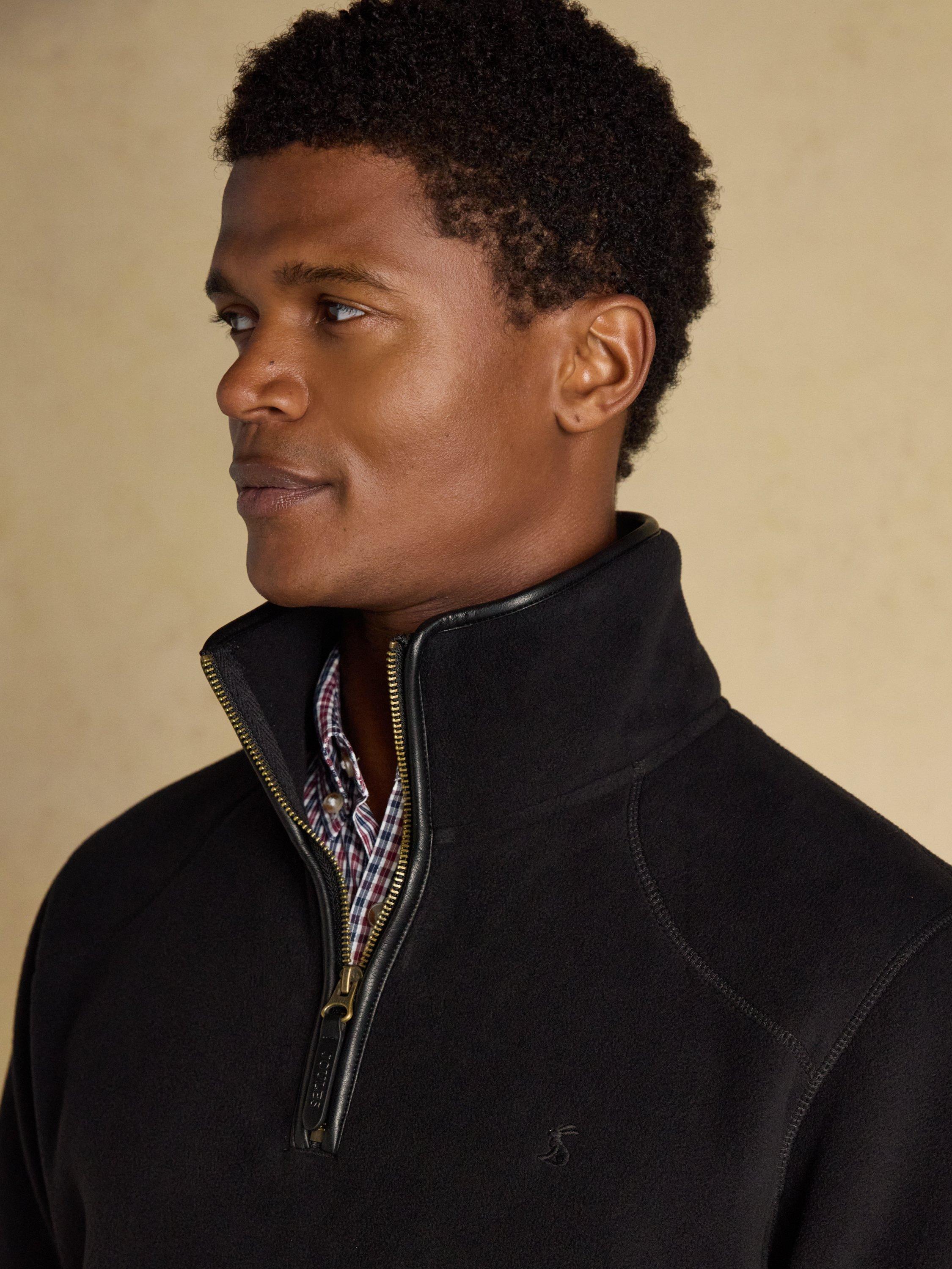 Product image 7 of 9, which shows Joules Heritage Quarter Zip Fleece, Black, L