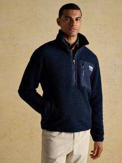 Joules Ashford Borg Fleece Quarter-Zip Jumper, Navy