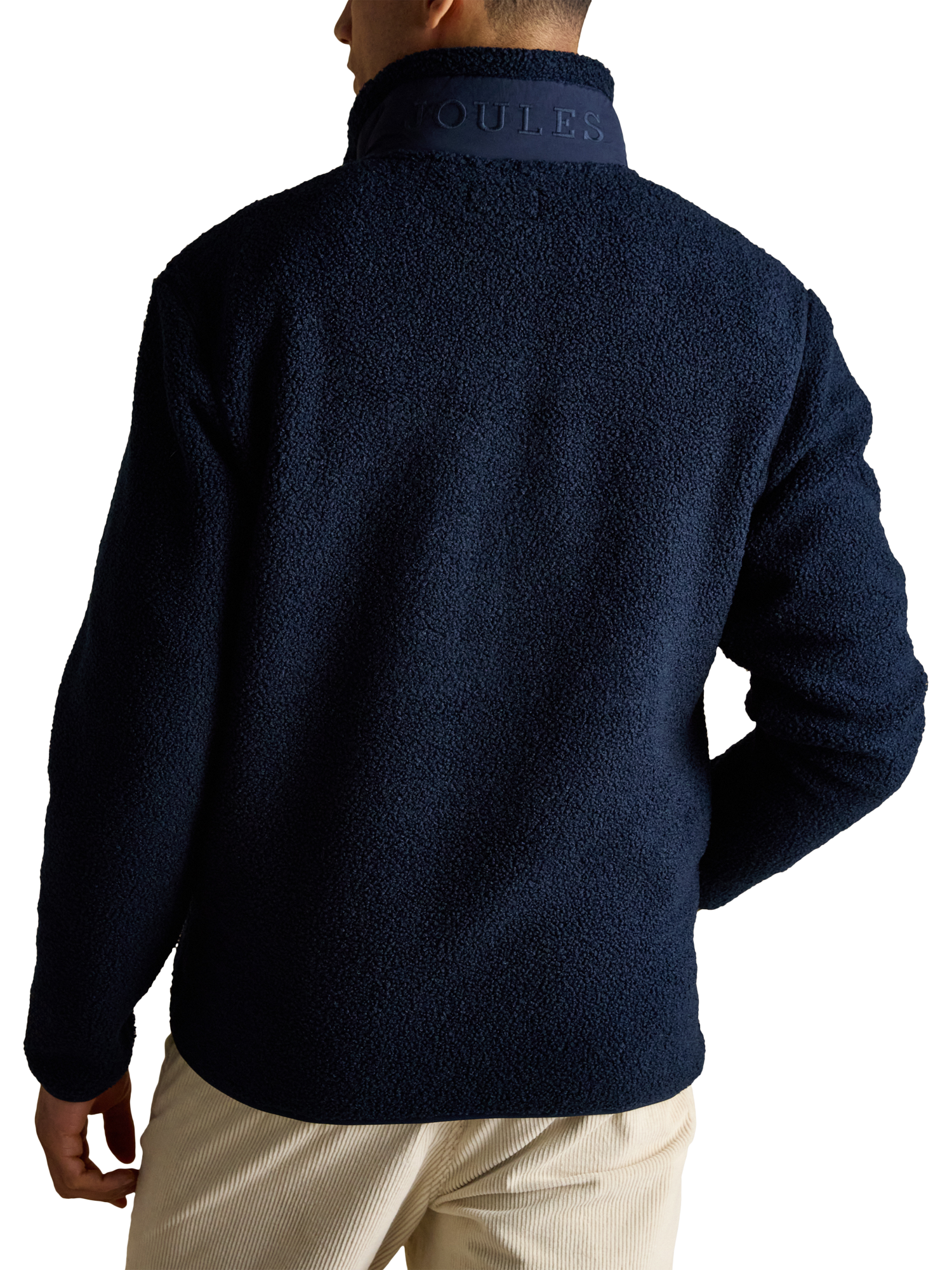 Product image 2 of 7, which shows Joules Ashford Borg Fleece Quarter-Zip Jumper, Navy, S
