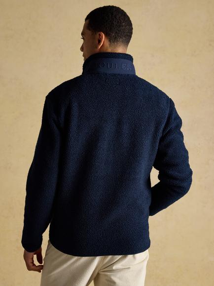 Joules Ashford Borg Fleece Quarter-Zip Jumper - view 2, Navy