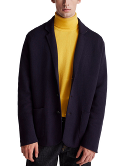 Benetton Wool Blend Collar Cardigan, Blue