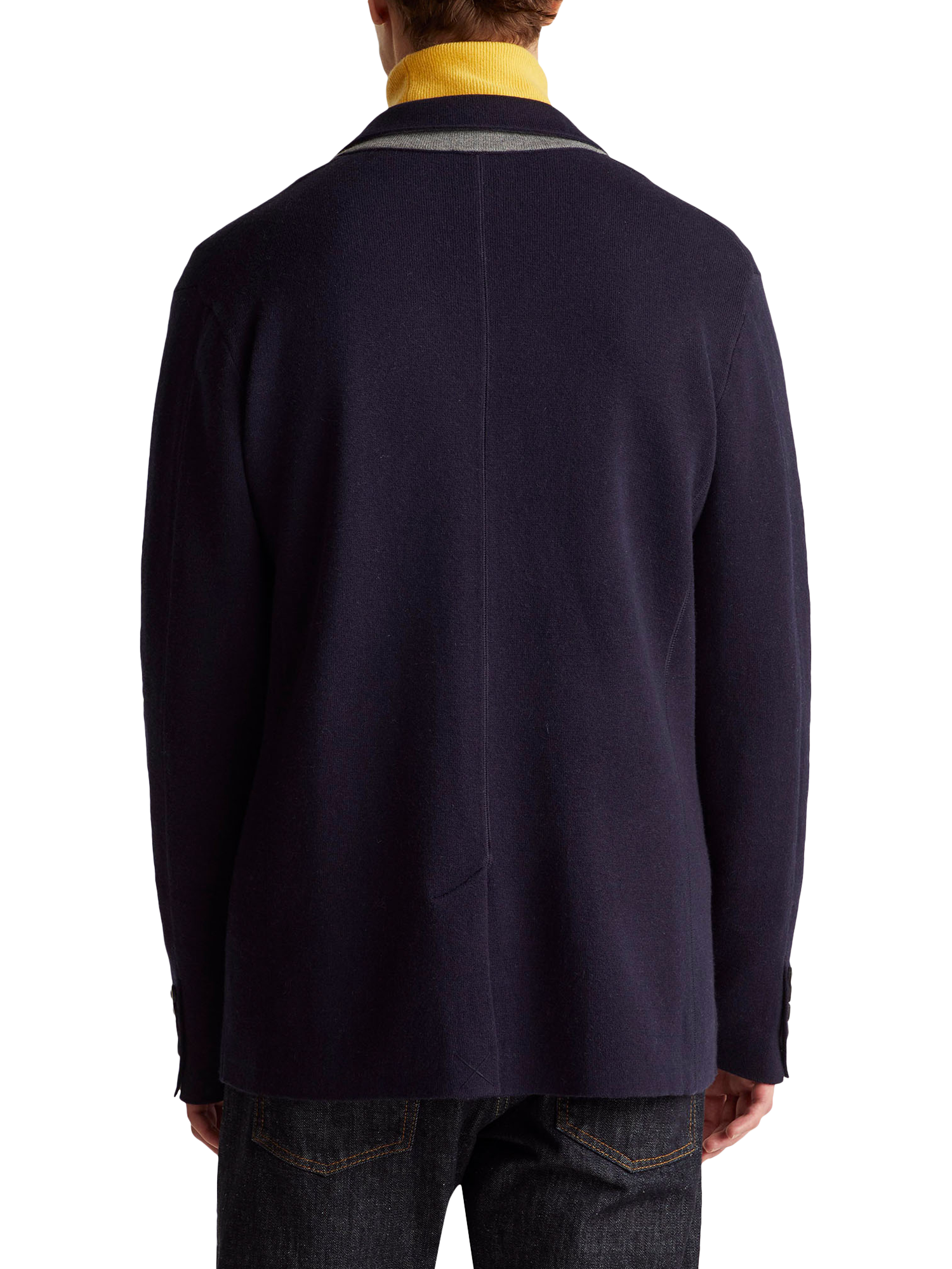 Product image 2 of 6, which shows Benetton Wool Blend Collar Cardigan, Blue, L