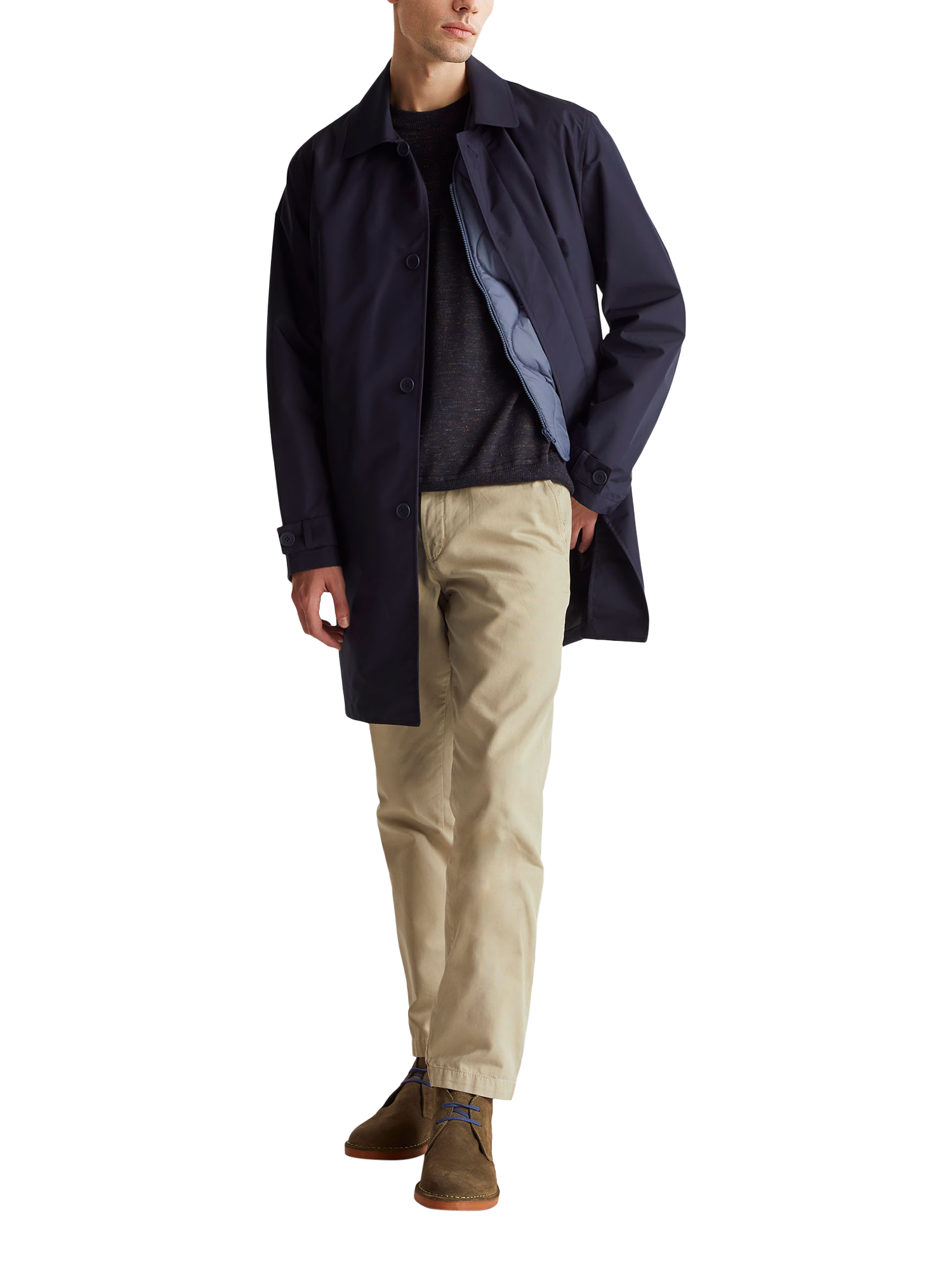 Product image 3 of 6, which shows Benetton Wool Blend Crew Neck Jumper, Blue, XXL