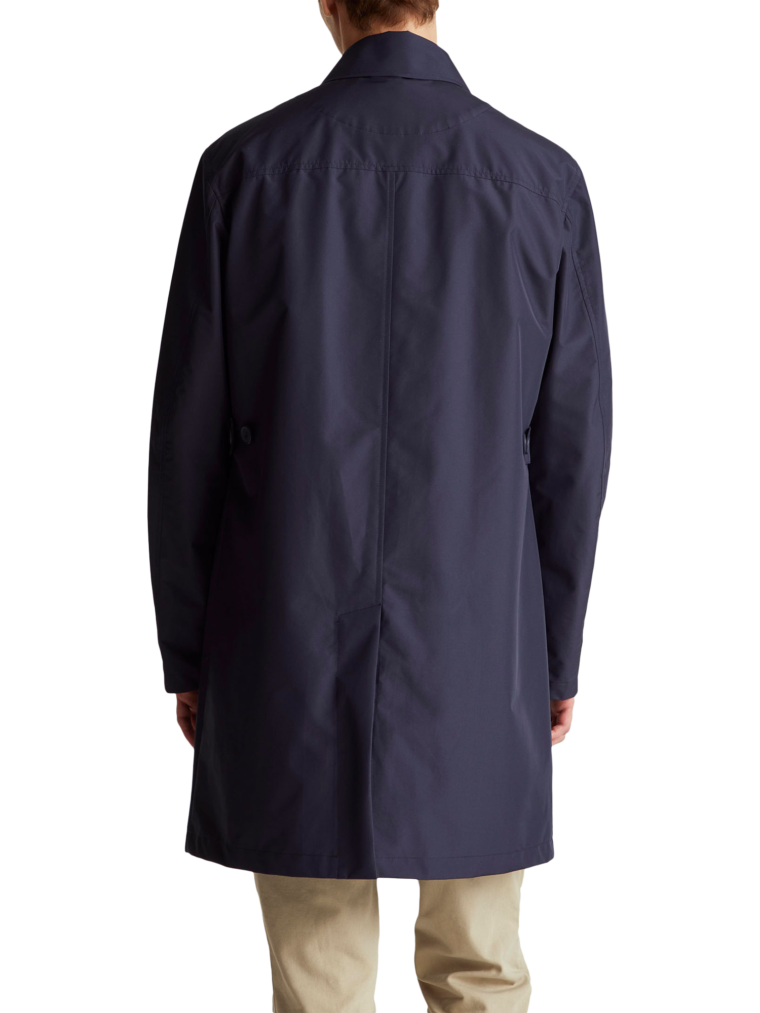 Product image 2 of 5, which shows Benetton Longline Trench Coat, Blue, XXL