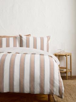 John Lewis Morston Cotton Stripe Duvet Cover Set, Multi - view 2, Multi