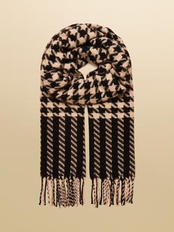 Joules Langtree Houndstooth Scarf, Black/Multi