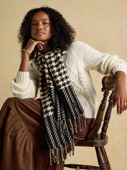 Joules Langtree Houndstooth Scarf - view 2, Black/Multi