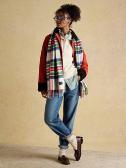 Joules Langtree Multi Check Scarf, Multi - view 2, Multi