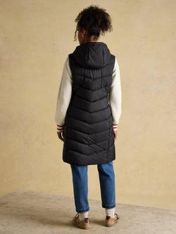 Joules Moorsdale Showerproof Longline Gilet, Black - view 2, Black