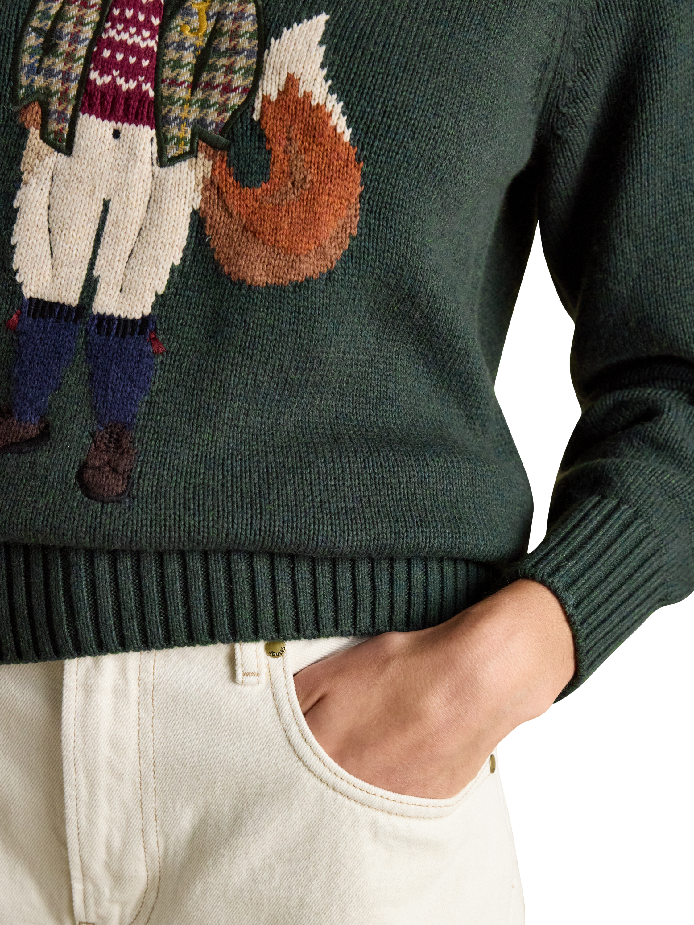 Product image 5 of 6, which shows Joules Jonty Crew Neck Jumper, Green, XS