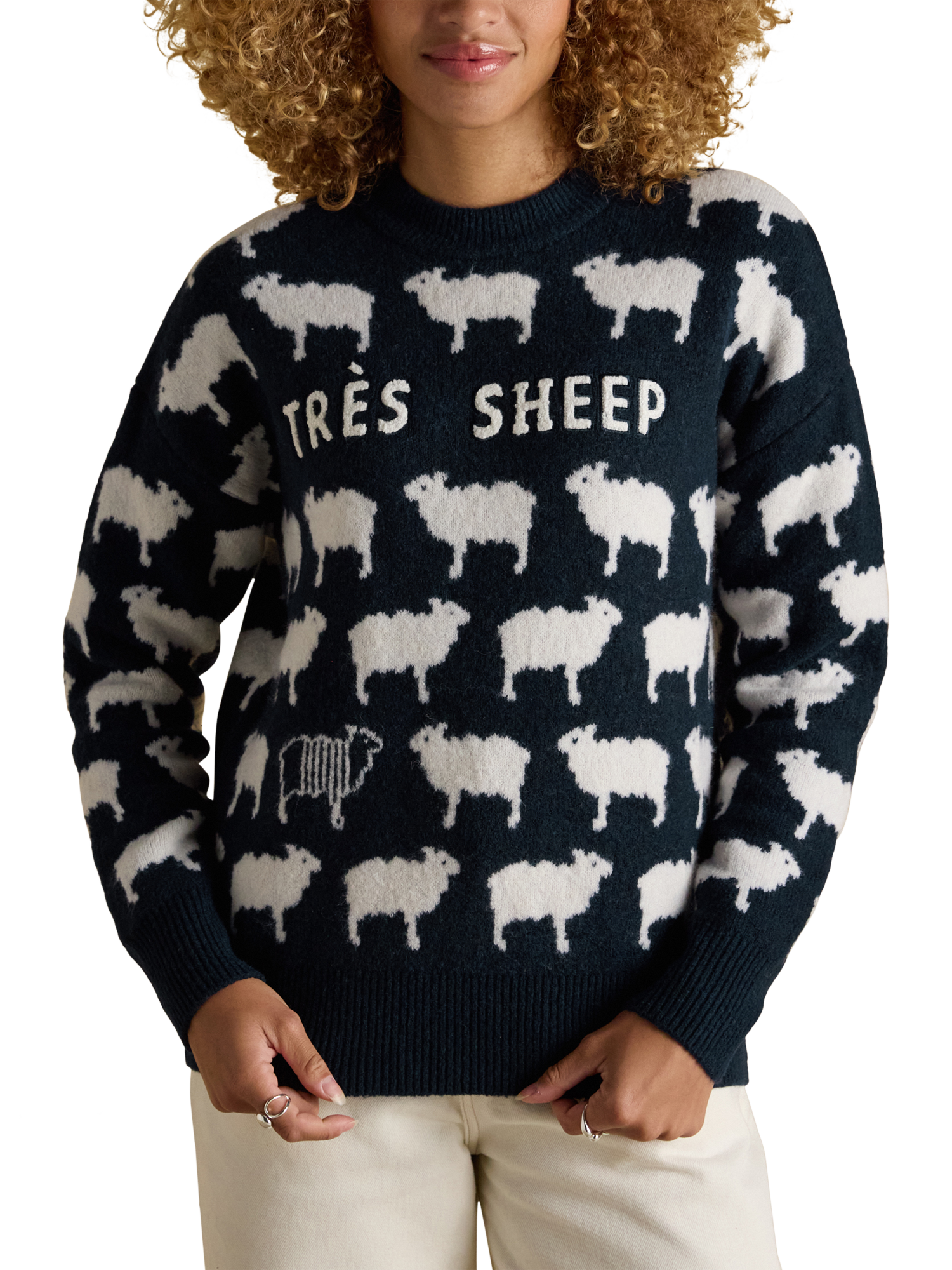 Joules Tres Sheep Jumper, Navy