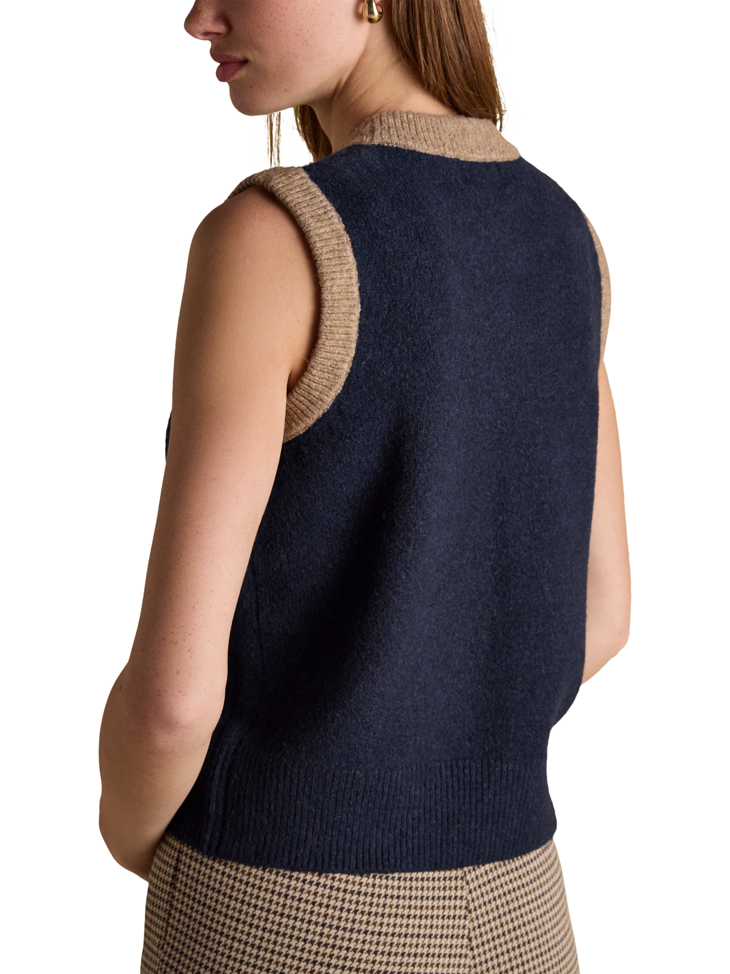 Product image 2 of 6, which shows Joules Holly Colour Block Tank Top, Navy, L