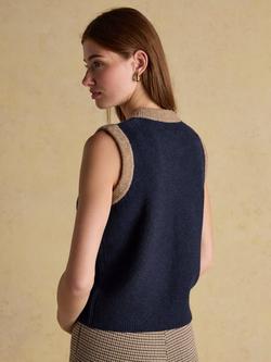 Joules Holly Colour Block Tank Top, Navy - view 2, Navy