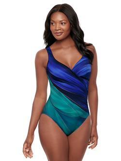 Miraclesuit Body Sculpting Maldiva Print Swimsuit, Blue/Mult