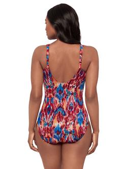 Miraclesuit Siren Ikat Print Shirred Waist Swimsuit - view 2, Multi