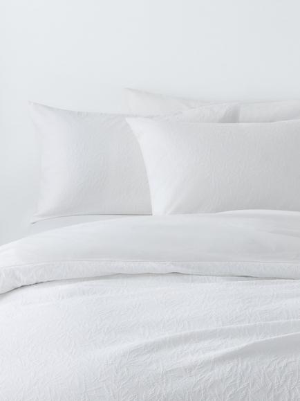 John Lewis Sheringham Pure Cotton Floral Jacquard Duvet Cover Set, White, White
