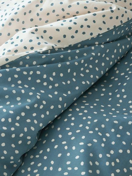 John Lewis Spots Pure Cotton Percale Duvet Cover Set, Blue - view 2, Blue