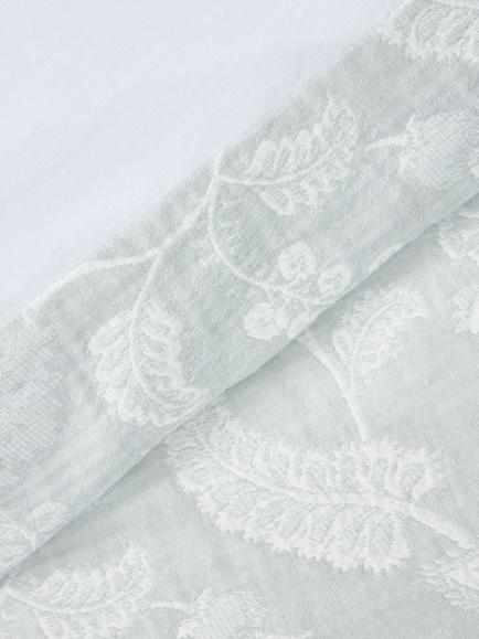 John Lewis Woodblock Pure Cotton Jacquard Duvet Cover Set - view 2, Grey