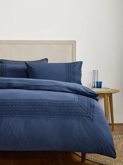 John Lewis Zia Embroidered Duvet Cover Set - view 2, Blue