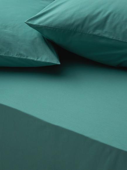 John Lewis Pure Cotton Percale Deep Fitted Sheet, Spruce Green