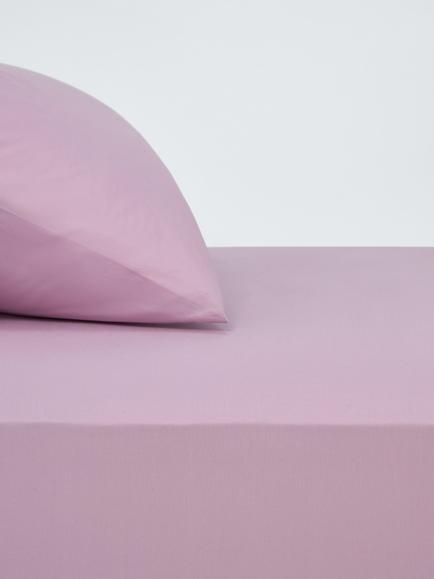John Lewis Pure Cotton Percale Deep Fitted Sheet, Mauve