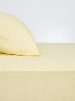John Lewis Pure Cotton Percale Fitted Sheet, Lemon Yellow