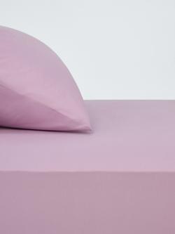 John Lewis Pure Cotton Percale Fitted Sheet, Mauve