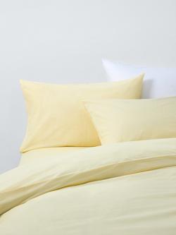 John Lewis Pure Cotton Percale Bedding, Lemon Yellow
