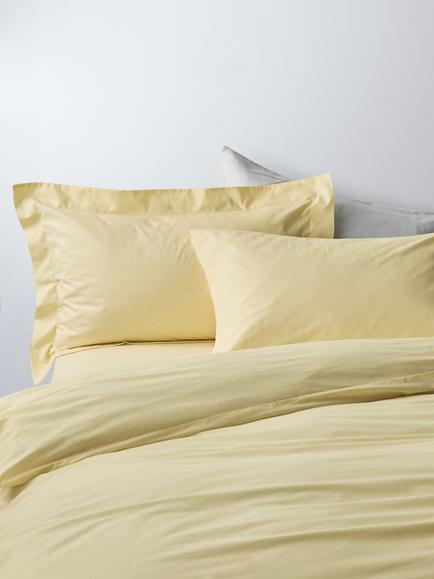John Lewis Pure Cotton Percale Bedding, Lemon Yellow