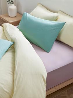 John Lewis Pure Cotton Percale Bedding - view 2, Lemon Yellow
