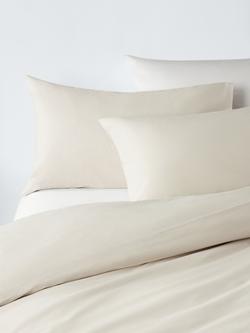 John Lewis Pure Cotton Percale Duvet Cover Set, Natural